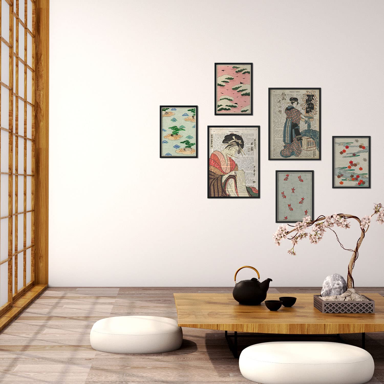Set de 6 posters de Japón. Colección de láminas con estética collage para la Tamaños A3 y A4. .-Artwork-Nacnic-Nacnic Estudio SL