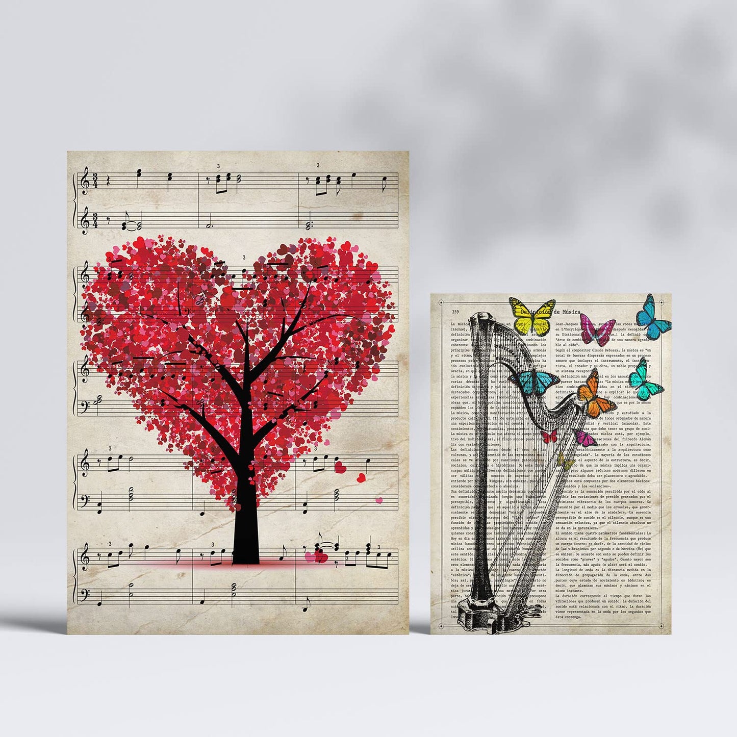 Set de 6 posters de Música vintage. Colección de láminas con estética collage para la Tamaños A3 y A4. .-Artwork-Nacnic-Nacnic Estudio SL