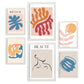 Set de 6 posters de Naranja y azul. Colección de láminas con estética collage para la Tamaños A3 y A4. .-Artwork-Nacnic-Marco Blanco-Nacnic Estudio SL