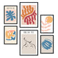 Set de 6 posters de Naranja y azul. Colección de láminas con estética collage para la Tamaños A3 y A4. .-Artwork-Nacnic-Marco Negro-Nacnic Estudio SL