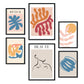 Set de 6 posters de Naranja y azul. Colección de láminas con estética collage para la Tamaños A3 y A4. .-Artwork-Nacnic-Nacnic Estudio SL