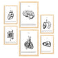 Set de 6 posters de Órganos internos. Colección de láminas con estética collage para la Tamaños A3 y A4. .-Artwork-Nacnic-Marco Madera clara-Nacnic Estudio SL