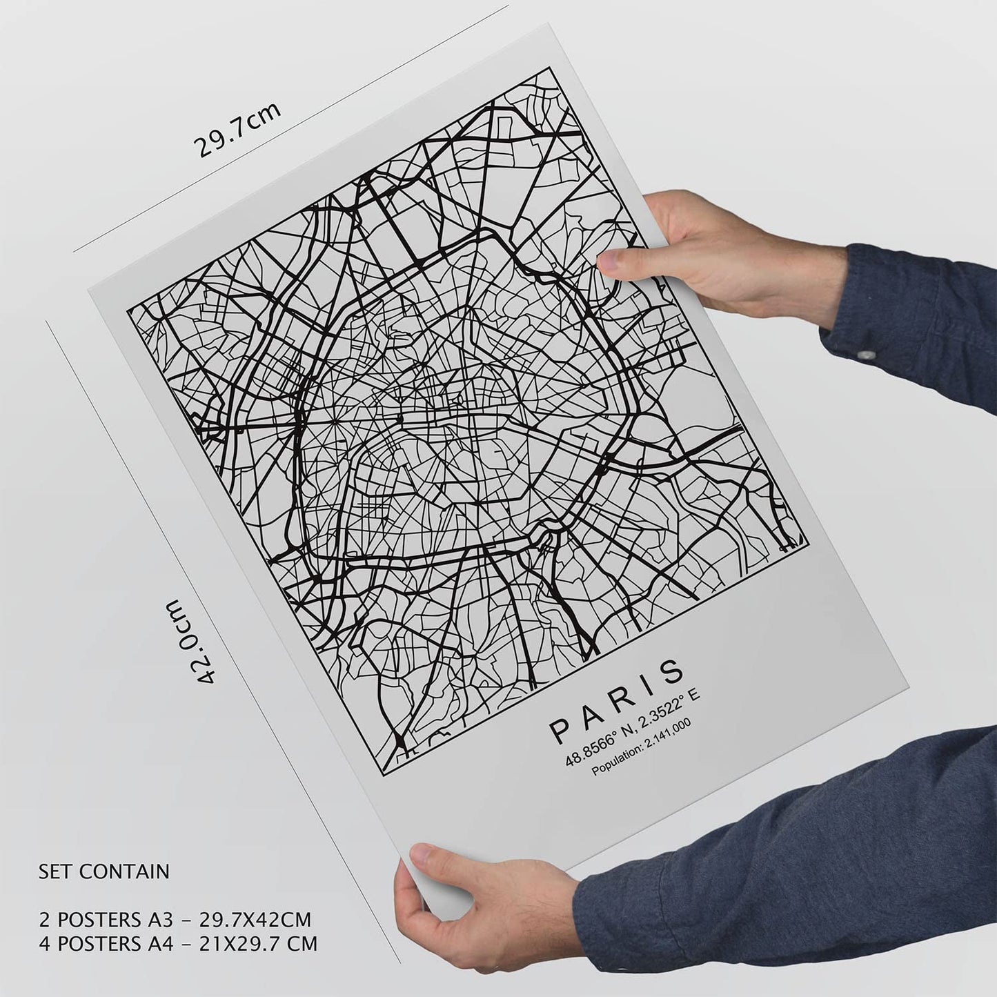 Set de 6 pósters de París y Londres. Colección de láminas con estética collage para la Tamaños A3 y A4. .-Artwork-Nacnic-Nacnic Estudio SL