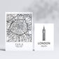 Set de 6 pósters de París y Londres. Colección de láminas con estética collage para la Tamaños A3 y A4. .-Artwork-Nacnic-Nacnic Estudio SL