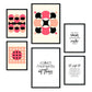 Set de 6 posters de Rosa y negro. Colección de láminas con estética collage para la Tamaños A3 y A4. .-Artwork-Nacnic-Marco Negro-Nacnic Estudio SL