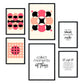 Set de 6 posters de Rosa y negro. Colección de láminas con estética collage para la Tamaños A3 y A4. .-Artwork-Nacnic-Nacnic Estudio SL