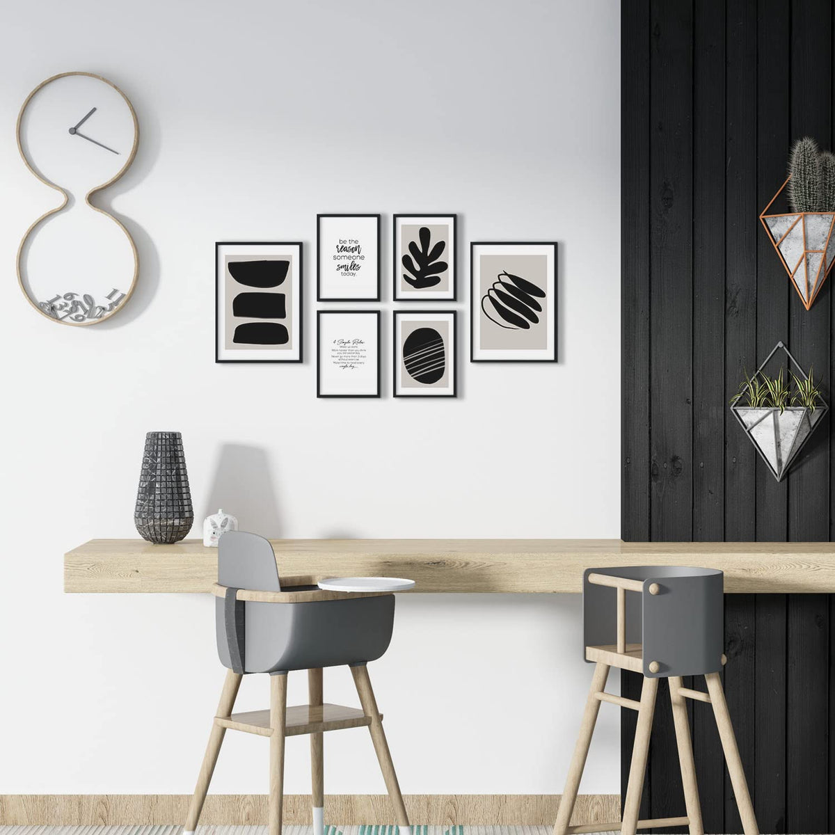Set De 6 Posters Frutas En Tinta Negra - Decoración Moderna Para Paredes A3 Y A4