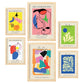 Set de 6 posters Exposición de arte. Colección de láminas con estética collage para la Tamaños A3 y A4. .-Artwork-Nacnic-Marco Madera clara-Nacnic Estudio SL