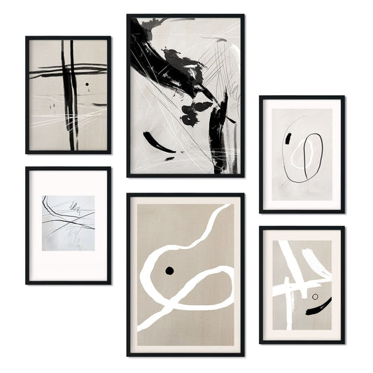 Set de 6 posters Kline. Colección de láminas con estética collage para la Tamaños A3 y A4. .-Artwork-Nacnic-Nacnic Estudio SL