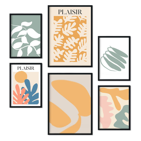 Set de 6 posters Vegetación. Colección de láminas con estética collage para la Tamaños A3 y A4. .-Artwork-Nacnic-Nacnic Estudio SL