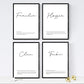 Set de cuatro láminas con definiciones de Palabras para familia Fondo blanco-Artwork-Nacnic-Nacnic Estudio SL