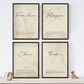 Set de cuatro láminas con definiciones de Palabras para familia Fondo vintage.-Artwork-Nacnic-Nacnic Estudio SL