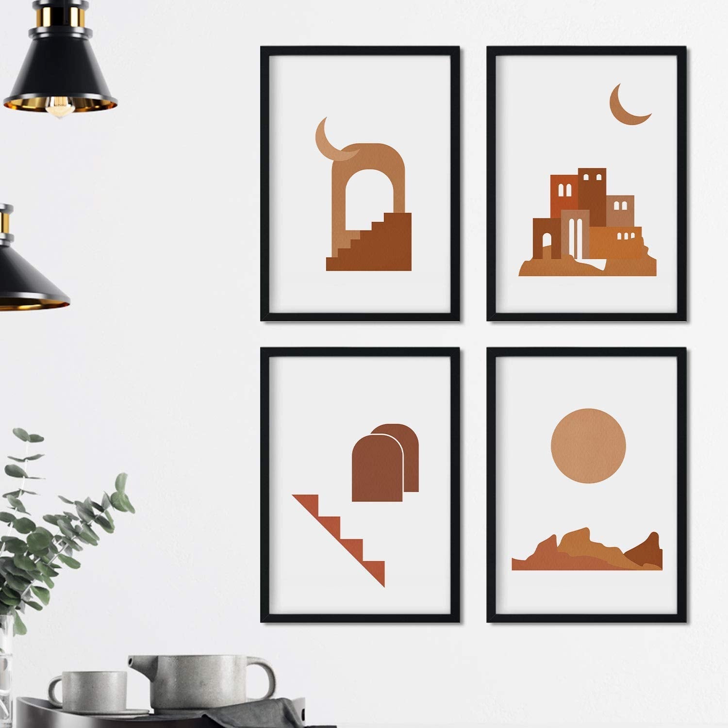 Set de cuatro láminas con diseños coloridos basados en Marruecos. Pack de láminas 'Desierto' diseño minimalista.-Artwork-Nacnic-Nacnic Estudio SL