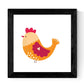 Set de cuatro láminas cuadradas con ilustraciones de familia de gallinas y pollos cm estilo escandinavo nordico-Artwork-Nacnic-Nacnic Estudio SL