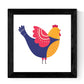 Set de cuatro láminas cuadradas con ilustraciones de familia de gallinas y pollos cm estilo escandinavo nordico-Artwork-Nacnic-Nacnic Estudio SL