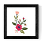Set de cuatro láminas cuadradas con ilustraciones de flores llamativas tonos rosas y naranjas cm estilo escandinavo nordico-Artwork-Nacnic-Nacnic Estudio SL