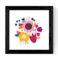 Set de cuatro láminas cuadradas con ilustraciones de flores multicolores cm estilo escandinavo nordico-Artwork-Nacnic-Nacnic Estudio SL