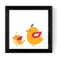 Set de cuatro láminas cuadradas con ilustraciones de Gallinas y pollos en familiaTamaño 20x20 cm estilo escandinavo nordico-Artwork-Nacnic-Nacnic Estudio SL
