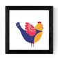 Set de cuatro láminas cuadradas con ilustraciones de Gallinas y pollos en familiaTamaño 20x20 cm estilo escandinavo nordico-Artwork-Nacnic-Nacnic Estudio SL