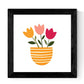 Set de cuatro láminas cuadradas con ilustraciones de llamativos ramos de flores cm estilo escandinavo nordico-Artwork-Nacnic-Nacnic Estudio SL