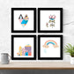 Set de cuatro láminas cuadradas con ilustraciones de Set naturaleza escandinava cm estilo nordico-Artwork-Nacnic-Nacnic Estudio SL