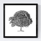 Set de cuatro láminas de arboles. Arboles medianos tronco fino en cm, fondo blanco.-Artwork-Nacnic-Nacnic Estudio SL