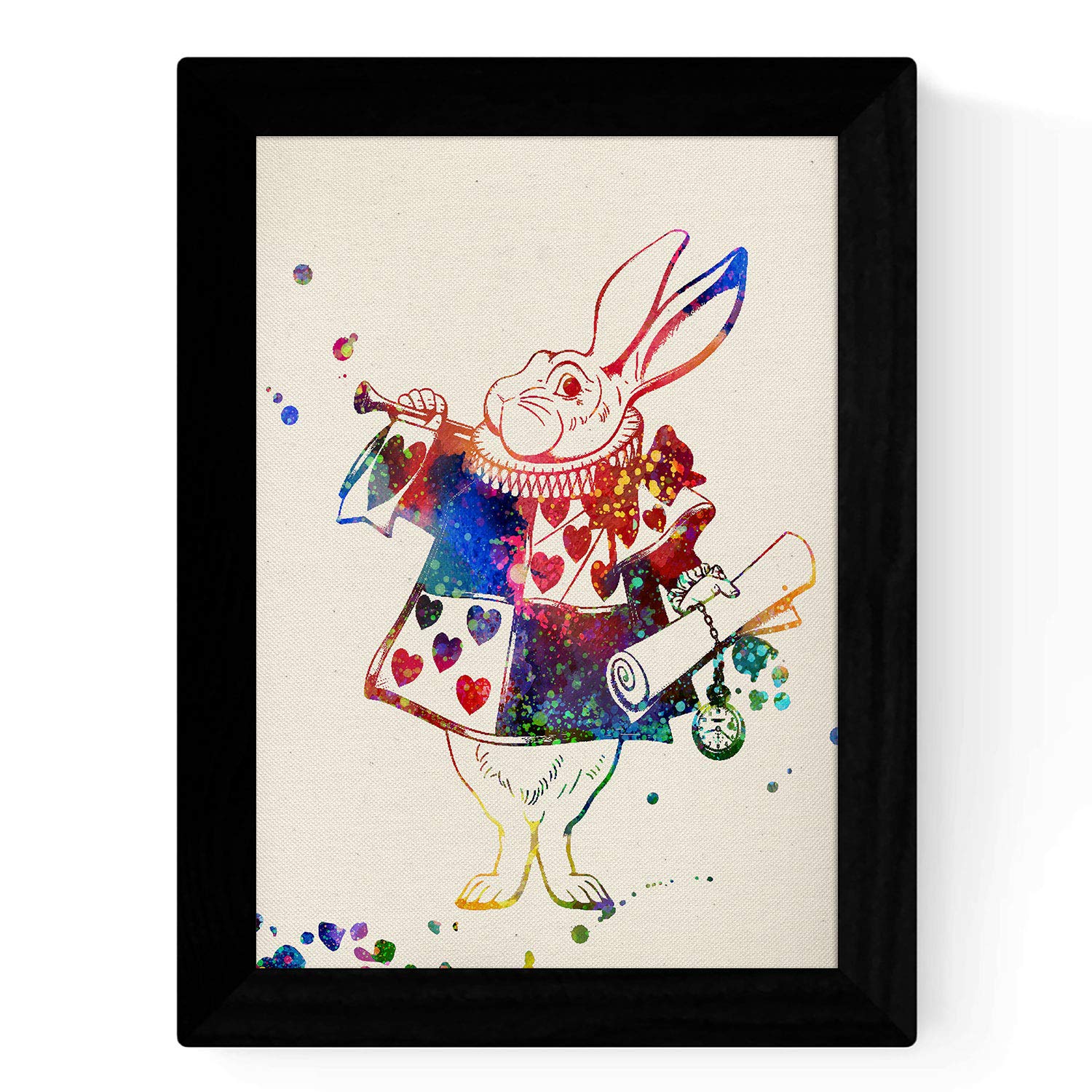 Set de cuatro láminas estilo explosión de color. Posters Alicia en el pais de las maravillas, Láminas de Alicia, el conejo, el sombrerero y el gato-Artwork-Nacnic-Nacnic Estudio SL