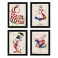 Set de cuatro láminas estilo explosión de color. Posters Alicia en el pais de las maravillas, Láminas de Alicia, el conejo, el sombrerero y el gato-Artwork-Nacnic-Nacnic Estudio SL