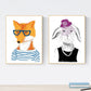 Set de dos láminas ANIMALES ILUSTRADOS. Pack de dos poster para enmarcar con ilustraciones de animales.-Artwork-Nacnic-Nacnic Estudio SL