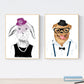 Set de dos láminas ANIMALES ILUSTRADOS. Pack de dos poster para enmarcar con ilustraciones de animales. Regalo para los amigos de los animales. Decoracion del hogar. alta calidad. Nacnic-Artwork-Nacnic-Nacnic Estudio SL