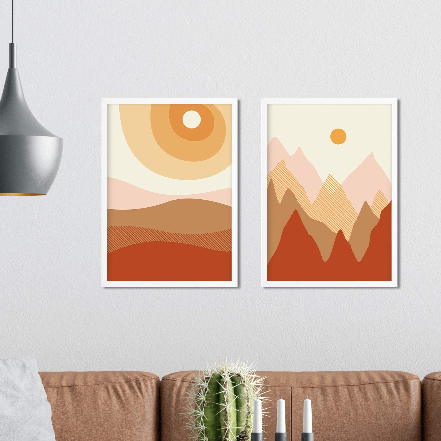 Set de dos posters de paisajes abstractos. Pack de láminas Camino con diseños a color inspirados en paisajes reales.-Artwork-Nacnic-Nacnic Estudio SL