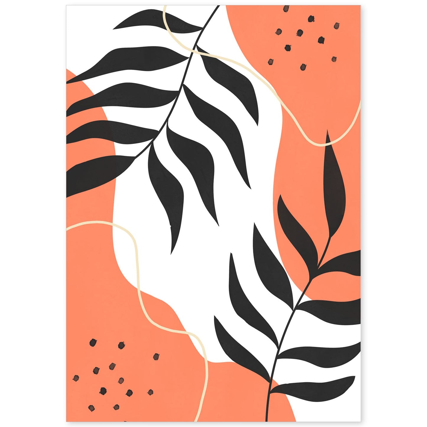 Set de láminas Abstracto 4. Pósters con ilustraciones de arte abstracto floral en cálidos tonos tierra.-Artwork-Nacnic-A4-Sin marco-Nacnic Estudio SL