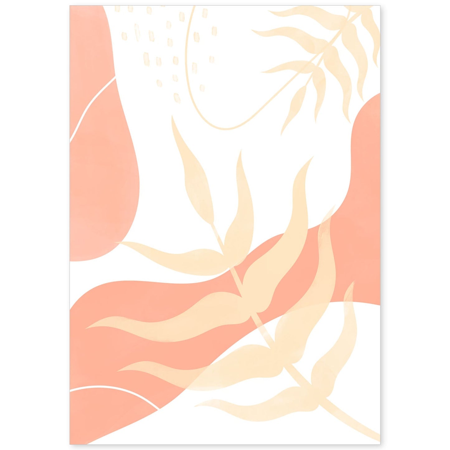 Set de láminas Abstracto 7. Pósters con ilustraciones de arte abstracto floral en cálidos tonos tierra.-Artwork-Nacnic-A4-Sin marco-Nacnic Estudio SL