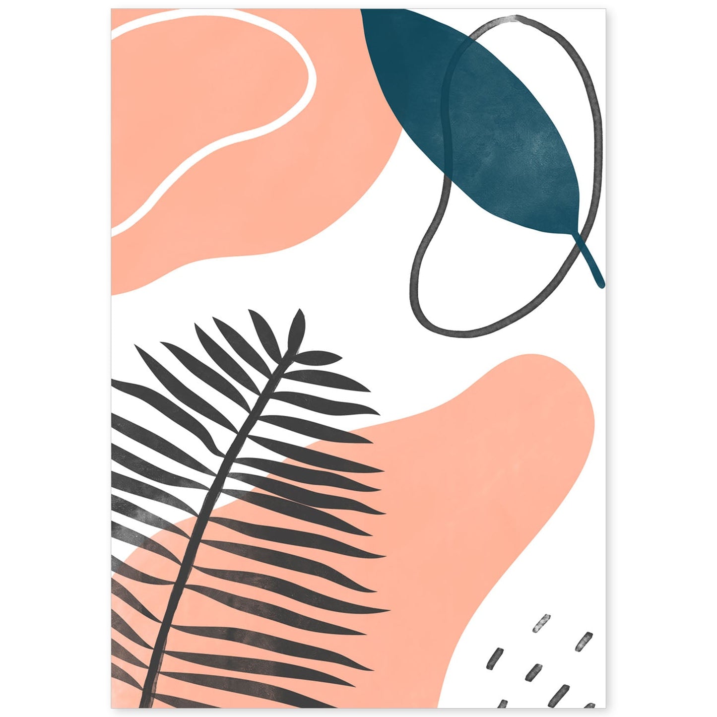 Set de láminas Abstracto 8. Pósters con ilustraciones de arte abstracto floral en cálidos tonos tierra.-Artwork-Nacnic-A4-Sin marco-Nacnic Estudio SL