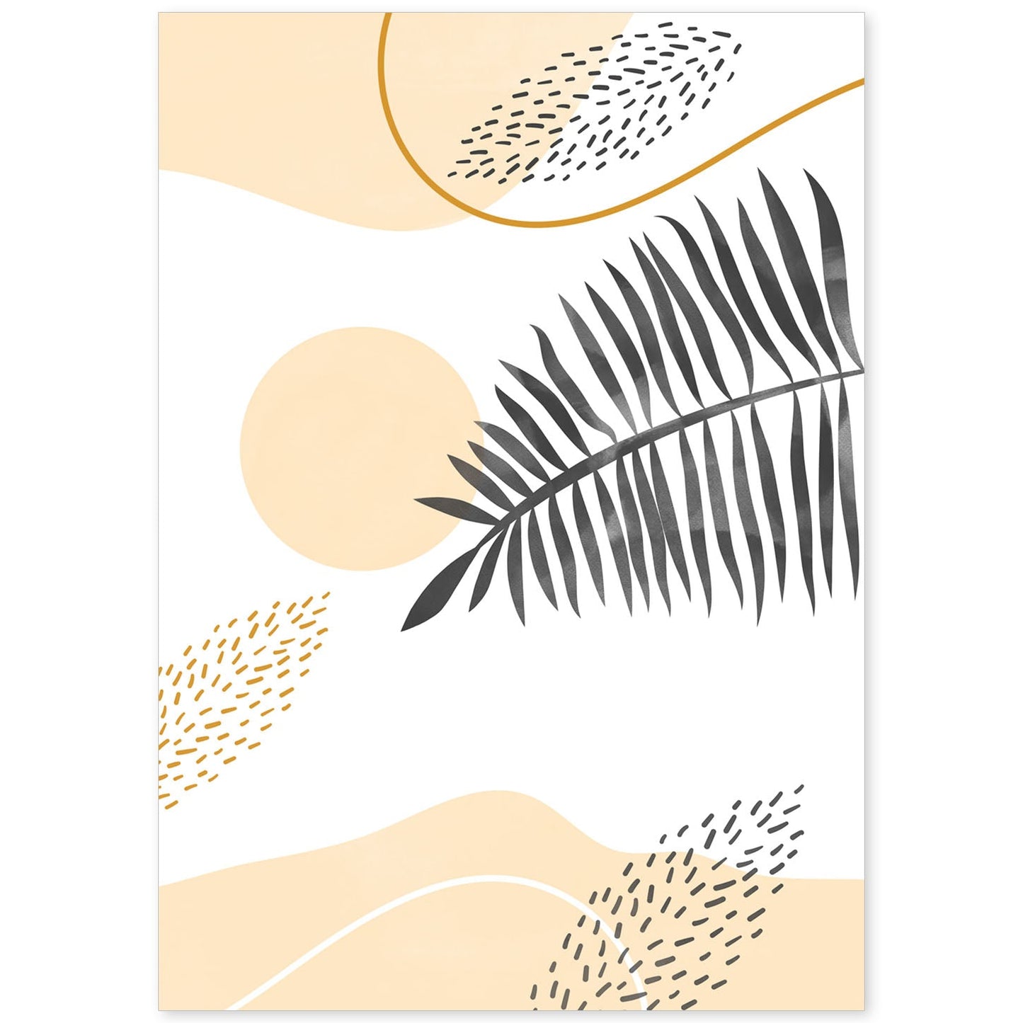 Set de láminas Abstracto 9. Pósters con ilustraciones de arte abstracto floral en cálidos tonos tierra.-Artwork-Nacnic-A4-Sin marco-Nacnic Estudio SL