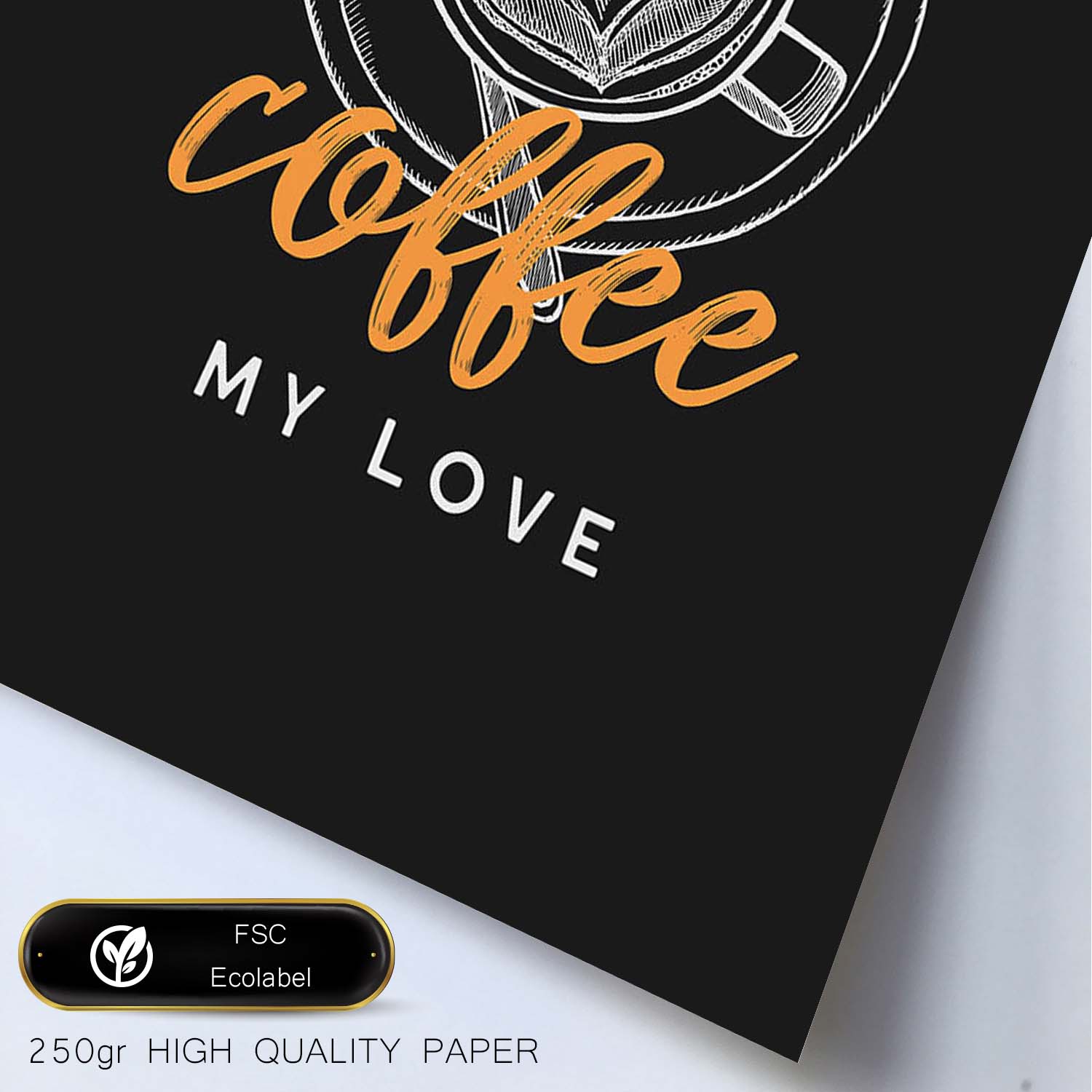 Set de láminas Amor por el café. Pósters para cafeterías, restaurantes y amantes del café.-Artwork-Nacnic-Nacnic Estudio SL
