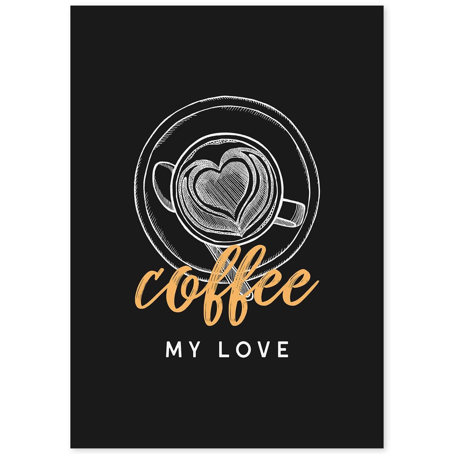 Set de láminas Amor por el café. Pósters para cafeterías, restaurantes y amantes del café.-Artwork-Nacnic-A4-Sin marco-Nacnic Estudio SL