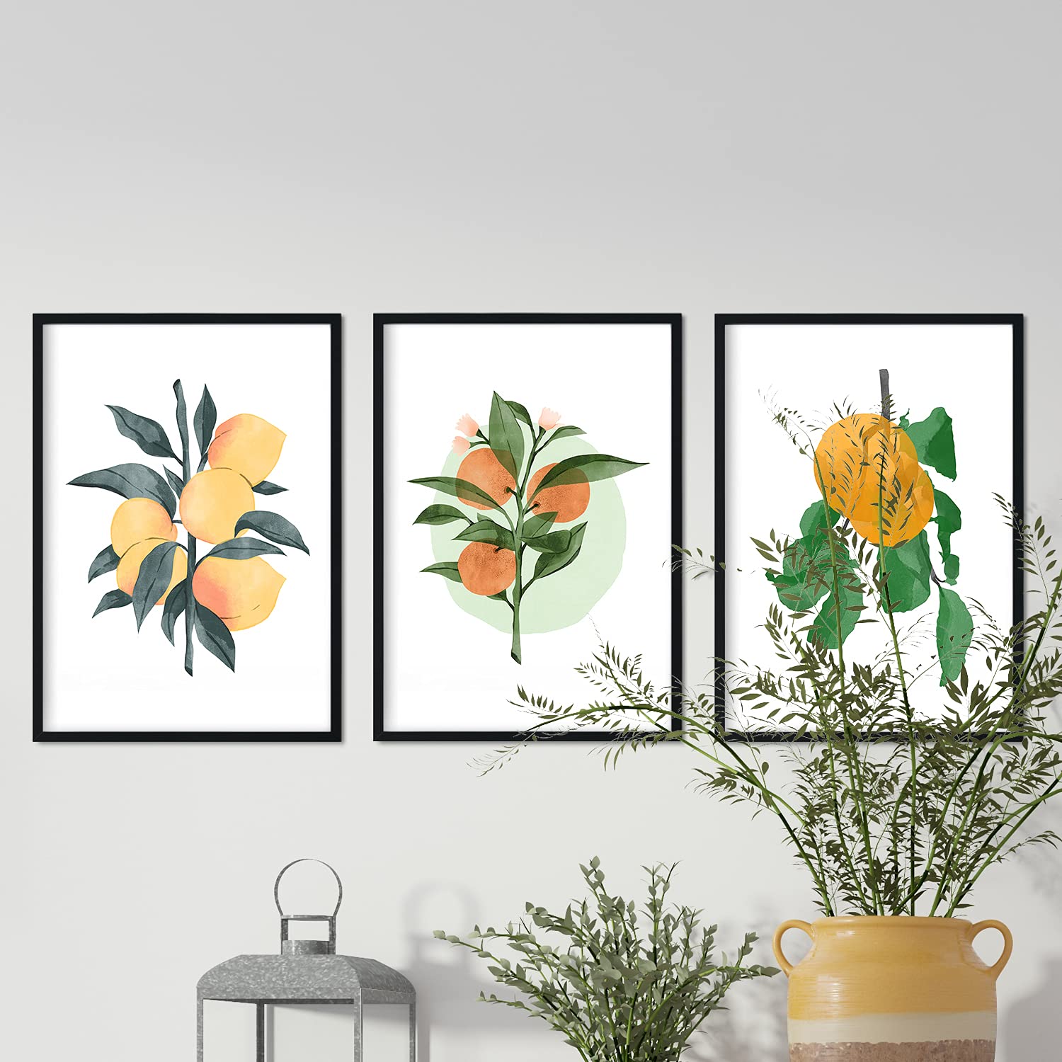 Set de láminas Cítricos. Pósters con ilustraciones de plantas y flores en estilo acuarela.-Artwork-Nacnic-Nacnic Estudio SL