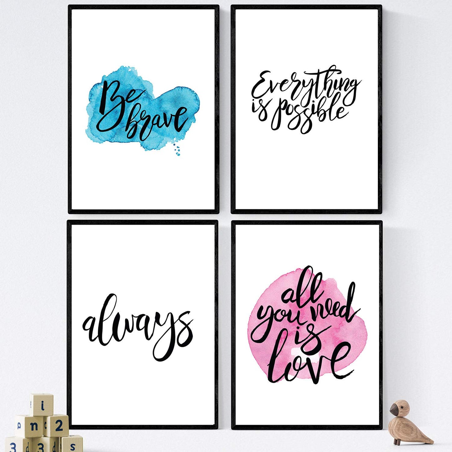 Set de láminas con mensajes felices y coloridos. Pack de posters 'Always'.-Artwork-Nacnic-Nacnic Estudio SL