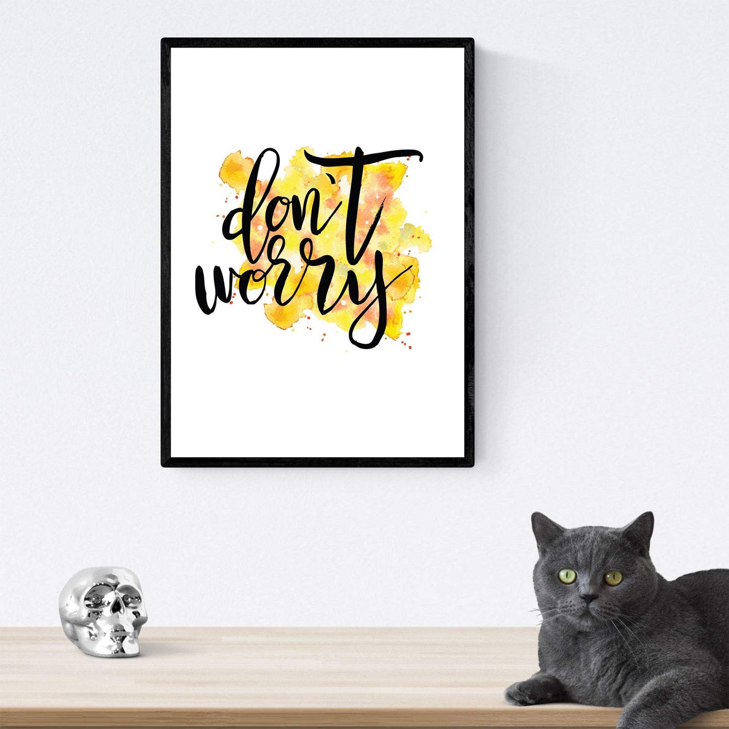 Set de láminas con mensajes felices y coloridos. Pack de posters 'Dont Worry'.-Artwork-Nacnic-Nacnic Estudio SL