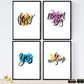 Set de láminas con mensajes felices y coloridos. Pack de posters 'Happy'.-Artwork-Nacnic-Nacnic Estudio SL
