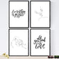 Set de láminas con mensajes felices y dibujos a un solo trazo. Pack de posters 'Todo es posible'.-Artwork-Nacnic-Nacnic Estudio SL