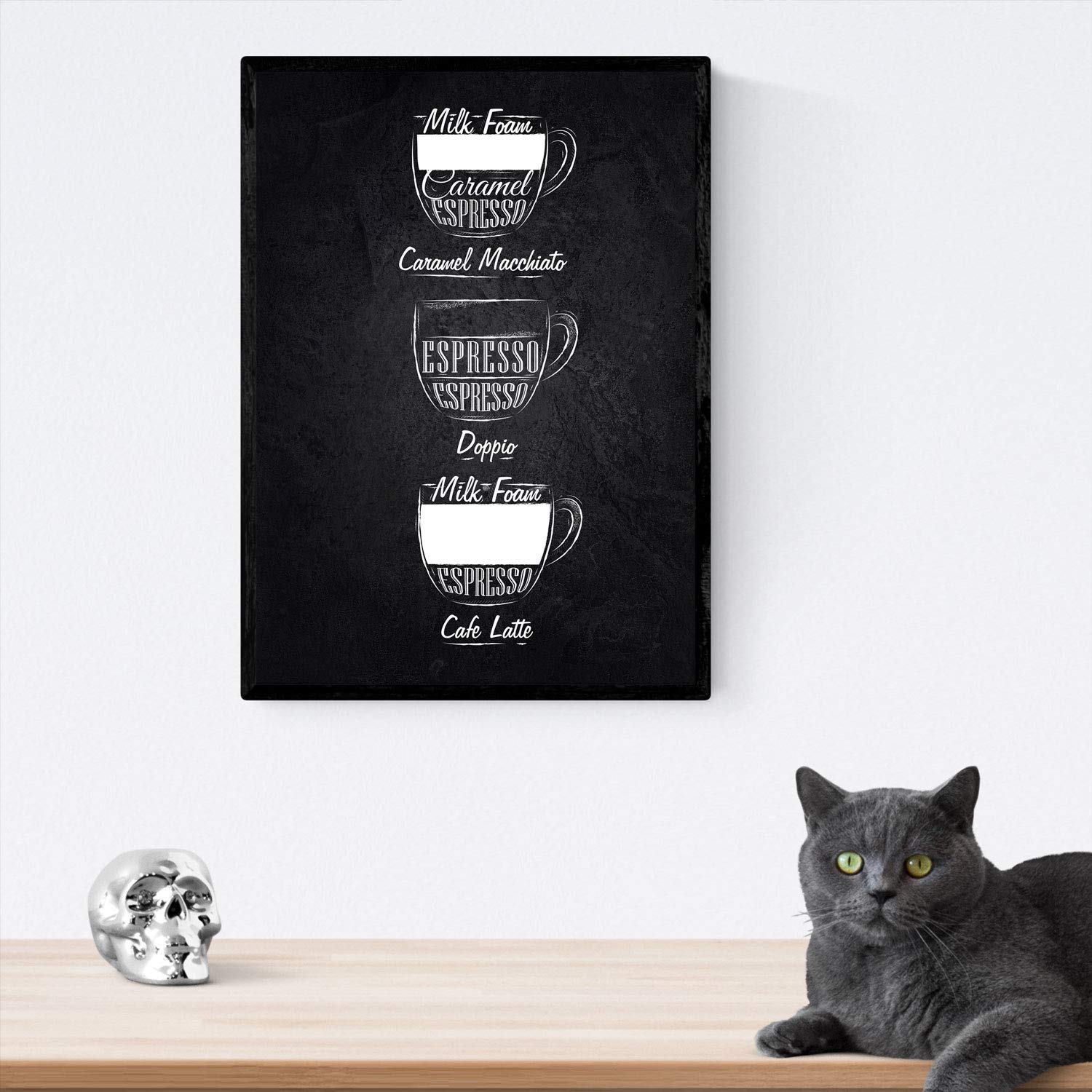 Set de láminas de café. Posters de tipos de café. Café fondo negro.-Artwork-Nacnic-Nacnic Estudio SL