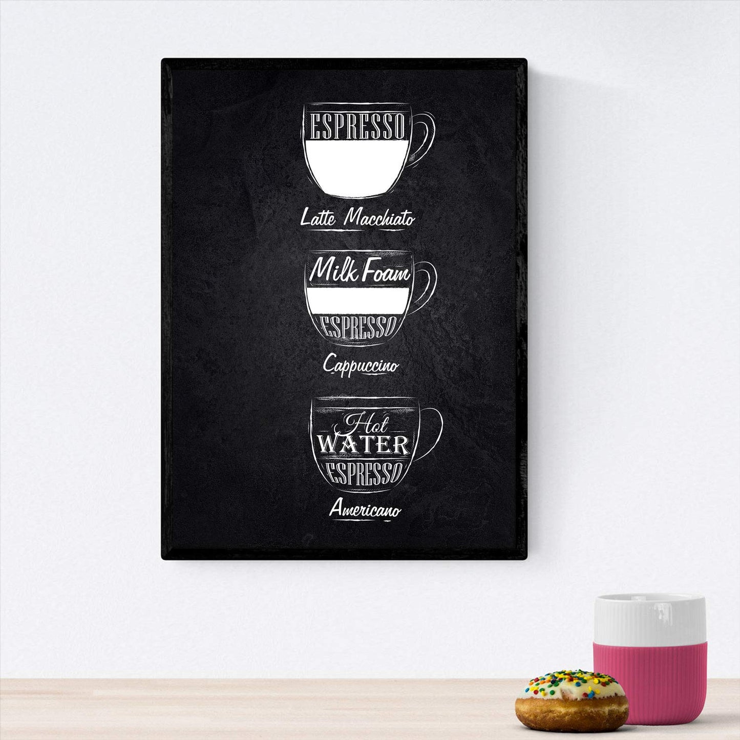 Set de láminas de café. Posters de tipos de café. Café fondo negro.-Artwork-Nacnic-Nacnic Estudio SL