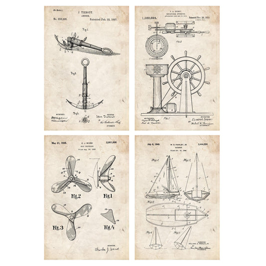 Set de Laminas de Patentes de Barcos. 250 gr A4 Size - Vintage-Artwork-Nacnic-Nacnic Estudio SL