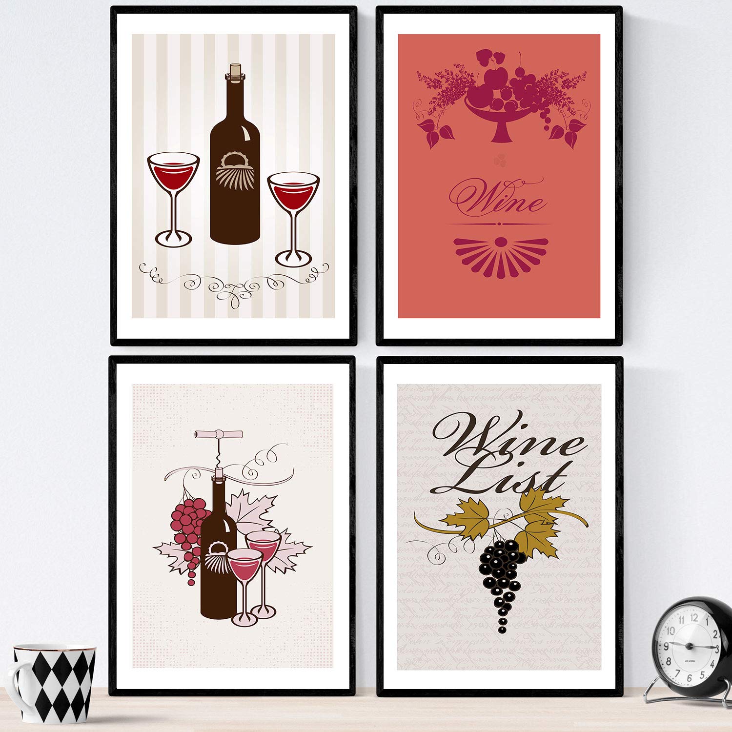 Set de láminas de vino. Posters de vino y bodega. Vino vintage 2.-Artwork-Nacnic-Nacnic Estudio SL