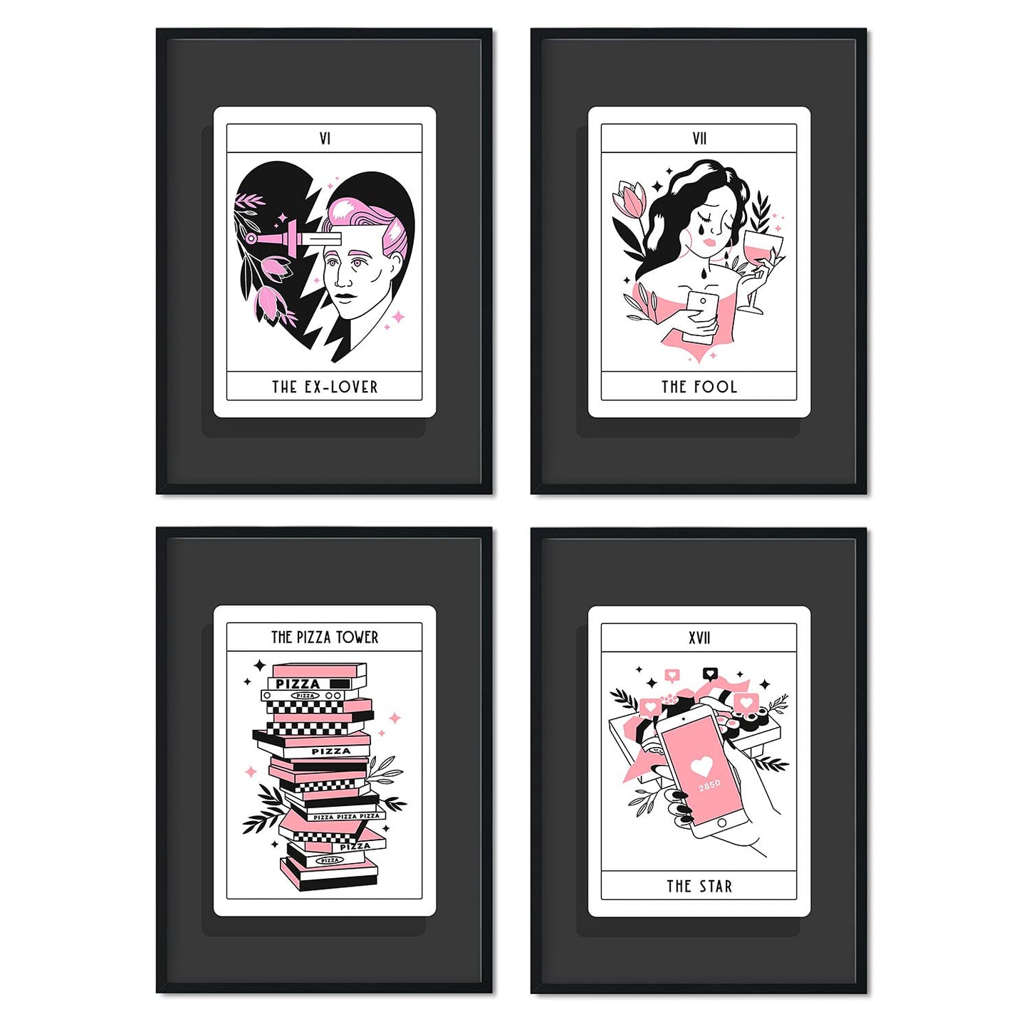 Set de Láminas en Tonos cálidos. Pósters con originales ilustraciones de las cartas Tarot.-Artwork-Nacnic-Nacnic Estudio SL