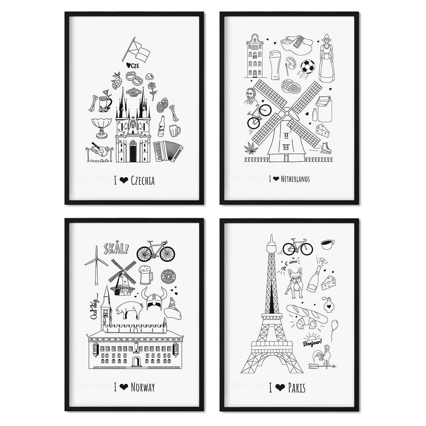Set de láminas Europa 2. Pósters de países y ciudades del mundo para viajeros.-Artwork-Nacnic-Nacnic Estudio SL