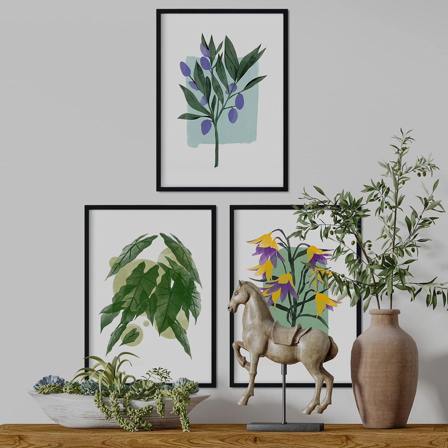 Set de láminas Flores. Pósters con ilustraciones de plantas y flores en estilo acuarela.-Artwork-Nacnic-Nacnic Estudio SL