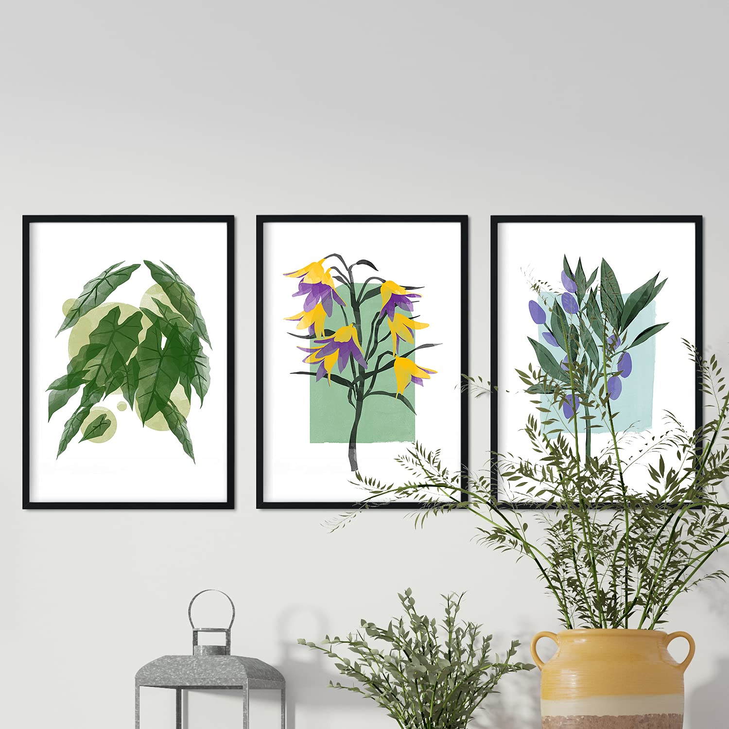 Set de láminas Flores. Pósters con ilustraciones de plantas y flores en estilo acuarela.-Artwork-Nacnic-Nacnic Estudio SL